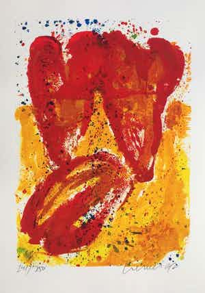 Jan Cremer - ‘Hartentulp’ - grote zeefdruk uit 1992. verkocht voor € 175!