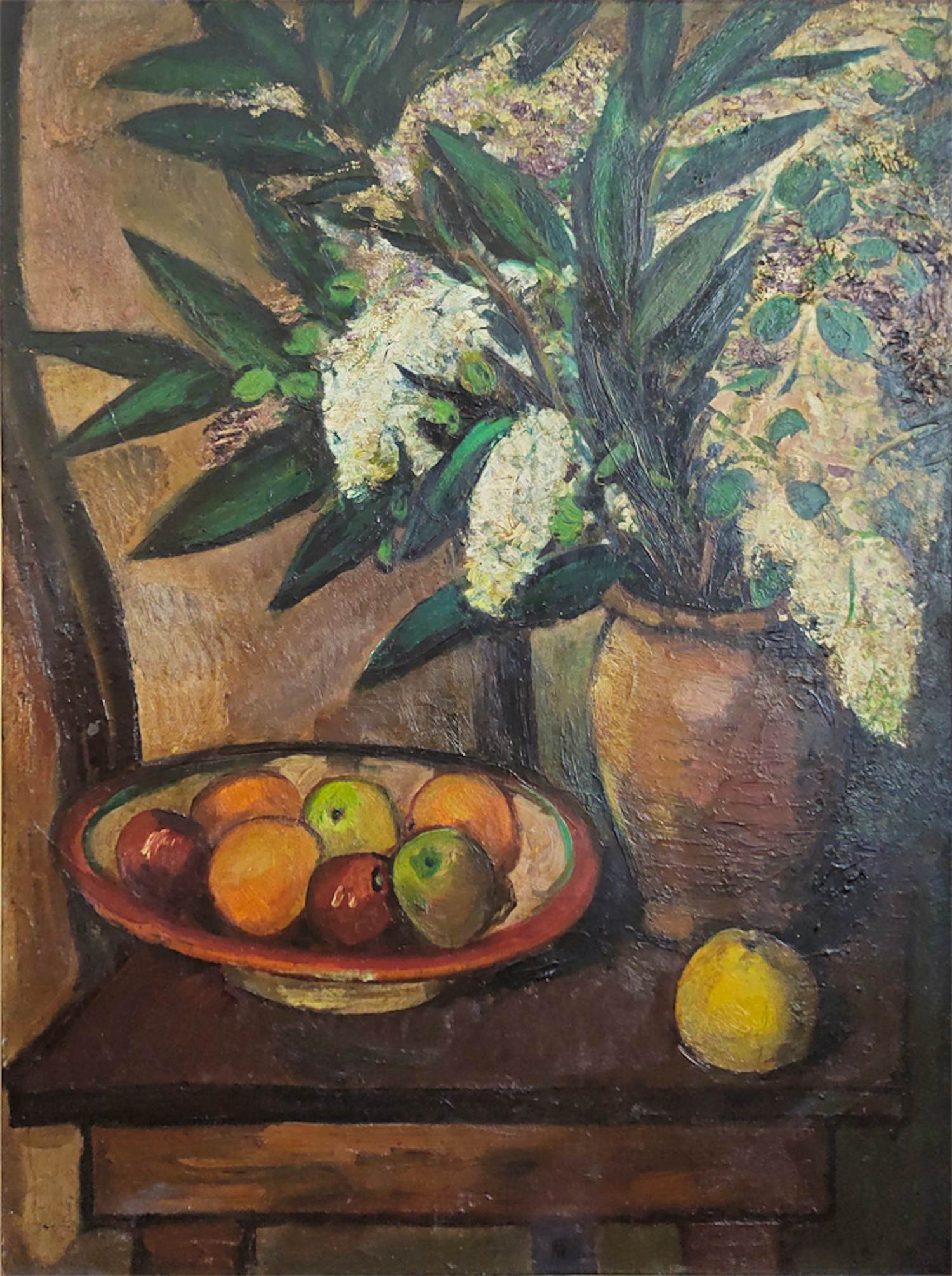 Louis Saalborn - Stilleven met bloemen en fruit kopen? Bied vanaf 650!