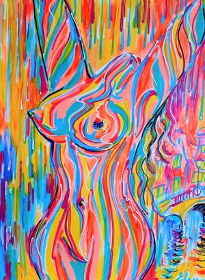 Elena Polyakova - Naakt in de regen kopen? Bied vanaf 125!