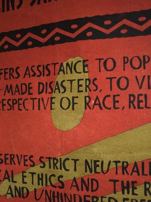 Wilfred Ukpong - Groot beschilderd doek , “Médecins Sans Frontières” – 117 x 125 cm - 1999 kopen? Bied vanaf 1!