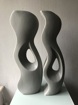 Marianne Bey - Two vases grey kopen? Bied vanaf 35!