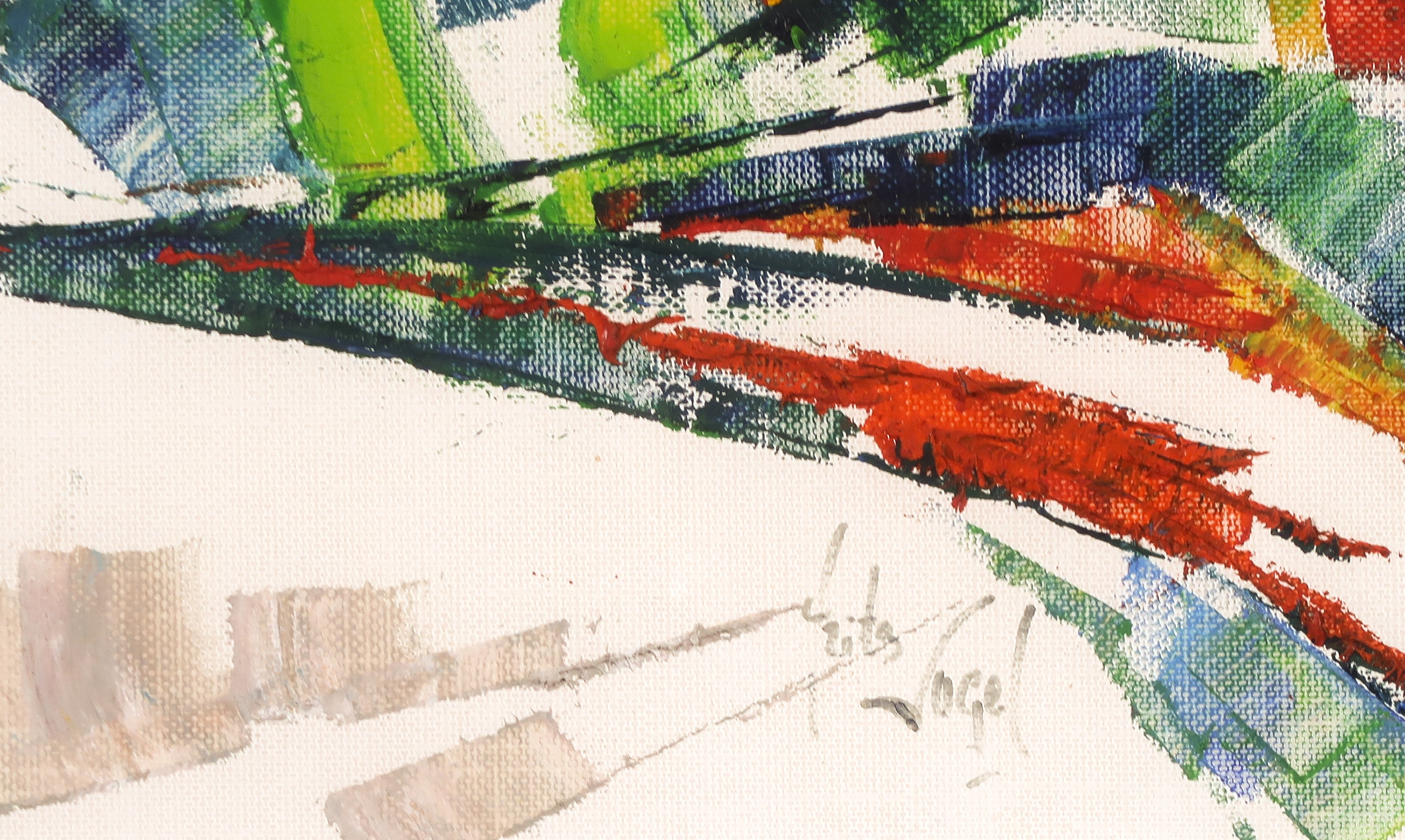 Frits Vogel - Olieverf op canvaspapier, Abstracte compositie - Ingelijst kopen? Bied vanaf 70!