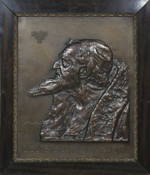 Toon Dupuis - Brons, Portret en profil van Louis Bouwmeester als Shylock (met persoonlijk archief) - Ingelijst kopen? Bied vanaf 1000!