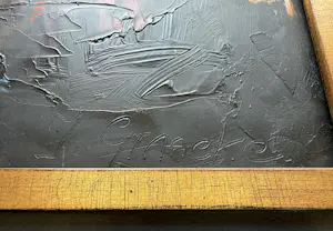 Jan van Ginneke - Olieverf op board: 'Abstracte compositie' . kopen? Bied vanaf 355!