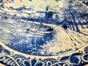 Chemkefa - Wandteller Keramik Delft Blauw Winterlandschaft nach F.J. du Chattel 70er Jahre kopen? Bied vanaf 98!