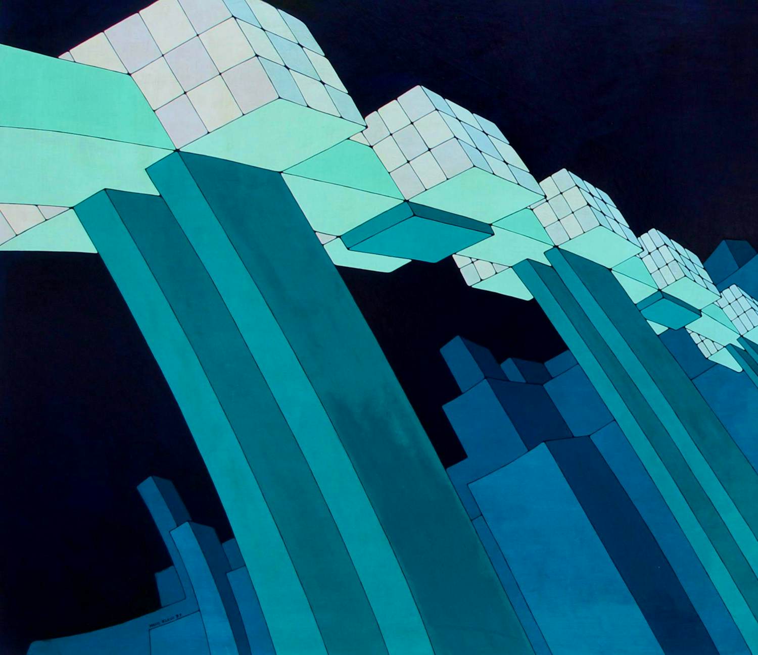 Hans Klaui - Ingelijste acrylverf op board: Nr 5 - 1977 kopen? Bied vanaf 249!