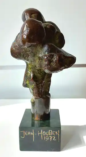 Jean Houben - Man met kind, bronzen beeld verkocht voor € 750!