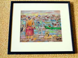 Ludo Giels - Pastel/Krijt - Havengezicht verkocht voor € 35!