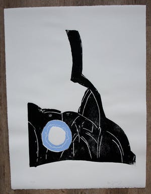 Norbert Prangenberg - Linosnede: "Besuch in Urach" kopen? Bied vanaf 80!