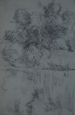 Willem van Leusden - tekening, schets landschap kopen? Bied vanaf 30!