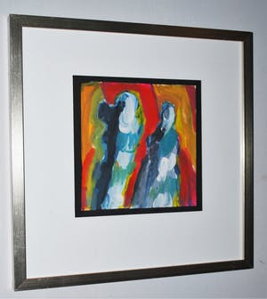 Astrid van der Horst - Ingelijste abstracte gouache - 2006 kopen? Bied vanaf 1!