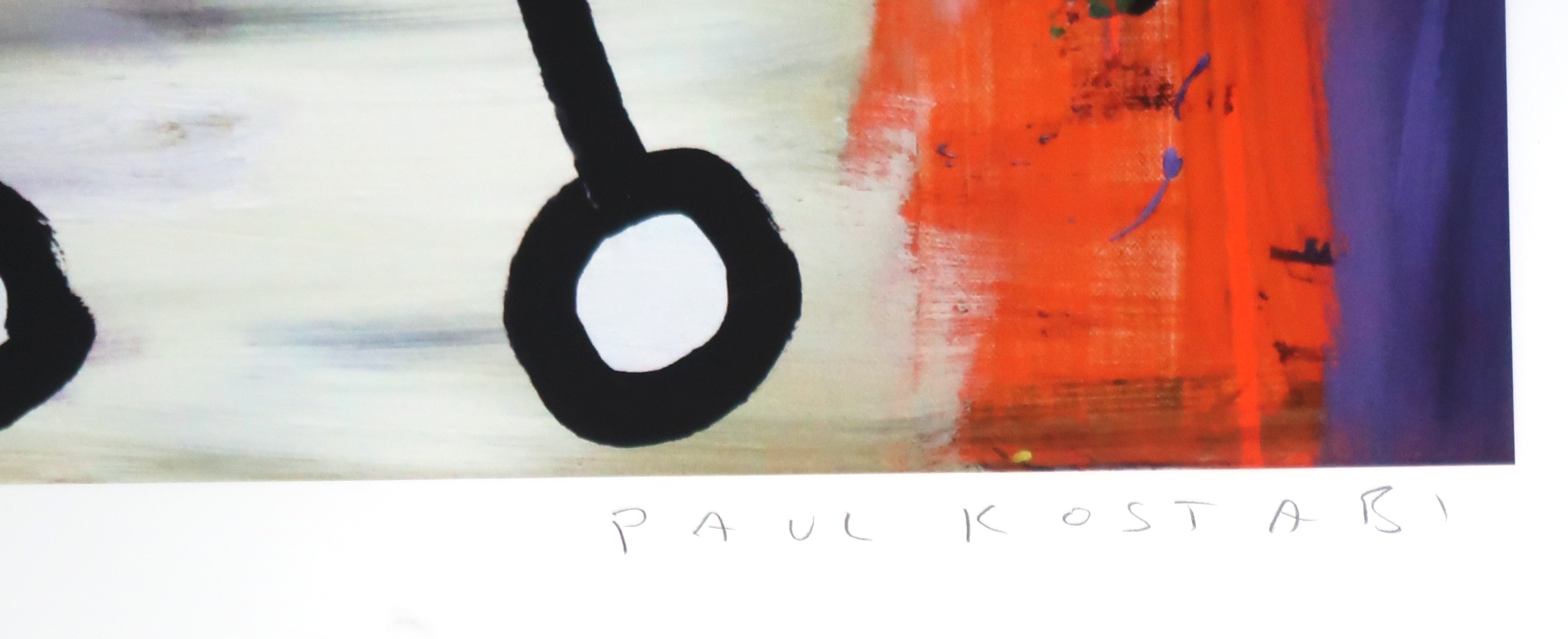 Paul Indrek Kostabi - Zeefdruk, Figuur tegen kleurrijke achtergrond kopen? Bied vanaf 1!