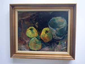 Janus Kluijtmans - stilleven - appels en emmer verkocht voor € 60!