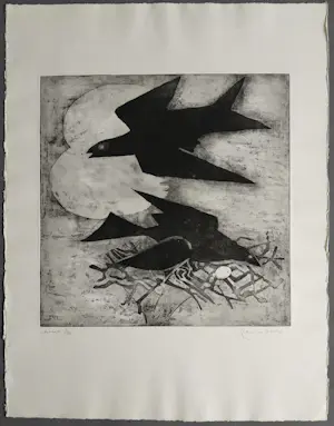 Jeanne Bieruma Oosting - het nest - gesigneerde ets kopen? Bied vanaf 399!