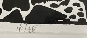 Pieter Holstein - Grote zeefdruk, Zonder titel (Lanschap met regen) - ingelijst kopen? Bied vanaf 80!