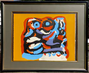 Karel Appel - The Yellow Elephant, carborundum ets (mooi ingelijst, groot) kopen? Bied vanaf 1395!