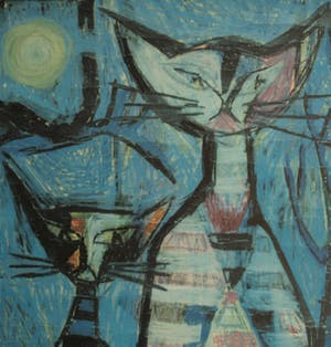 Willem H.A. Teeling - “Blauwe katten” - 1989 – nr. 2 van 50 ex. kopen? Bied vanaf 1!