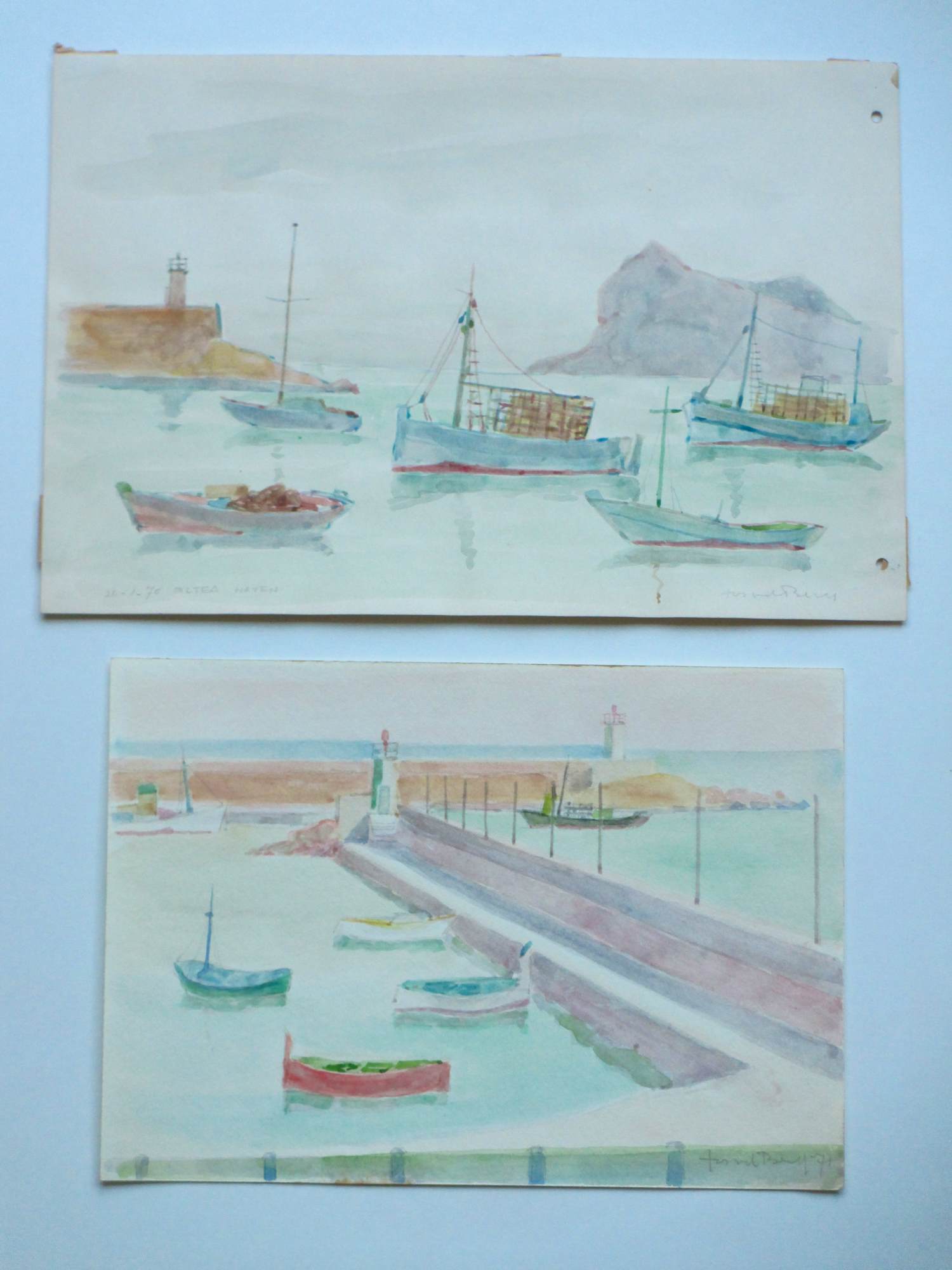 Jos van den Berg - De haven van Altea - Aquarellen kopen? Bied vanaf 48!