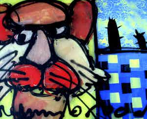 Herman Brood - Acryl op doek: Poes Nel + HBM certificaat verkocht voor € 4750!