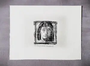 Theo Kurpershoek - in eigen beheer gemaakte Ets "portret vrouw" - handdruk - potloodgesigneerd kopen? Bied vanaf 27!