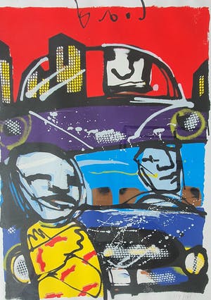 Herman Brood - Volvo - zeefdruk - gesigneerd - 1998 - 175 ex. kopen? Bied vanaf 1!