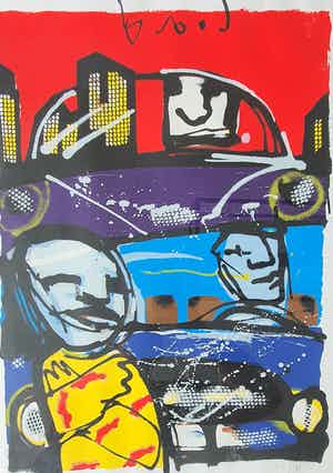 Herman Brood - Volvo - zeefdruk - gesigneerd - 1998 - 175 ex. verkocht voor € 1!