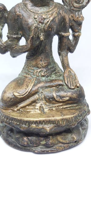 Brons (Onbekend) - Antiek Tara Boeddha Beeld met Drie Gezichten rond 1890 kopen? Bied vanaf 85!