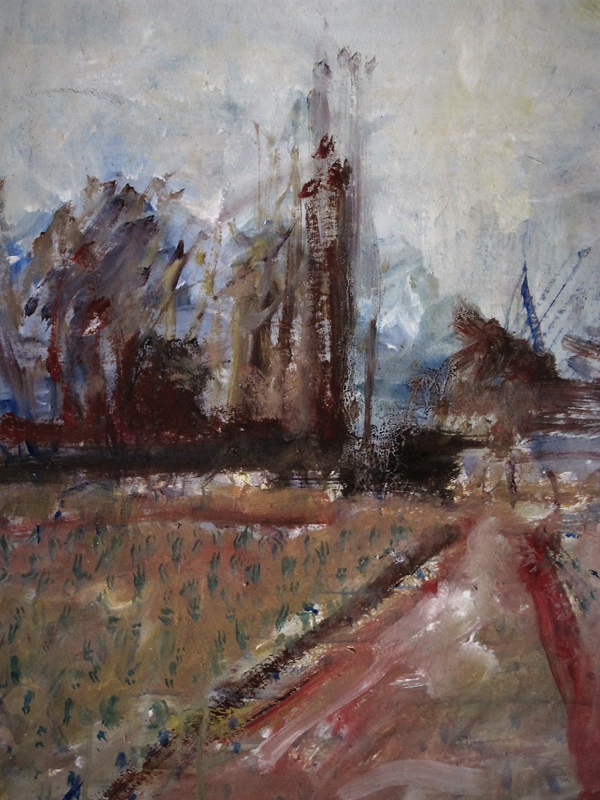 Wim Steijn - schitterend olieverf "Zomeravond bij de Hoogovens fabriek" kopen? Bied vanaf 1!