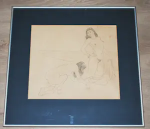 Huib de Ru - twee naakte vrouwen op het strand kopen? Bied vanaf 150!