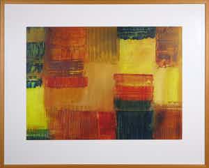 Ton Verstraten - Olieverf op papier, Compositie - Ingelijst (Groot) verkocht voor € 50!