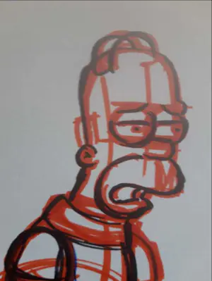 Matt Groening - originele productietekening The Simpsons, ingelijst + Certificaat kopen? Bied vanaf 90!