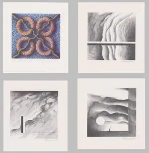 Bernhard Stuber - Set 4x Lufthansa Zeefdruk (1985) Stüber & Panzakiewicz - GRATIS VERZENDING kaufen? Bieten Sie von 25!