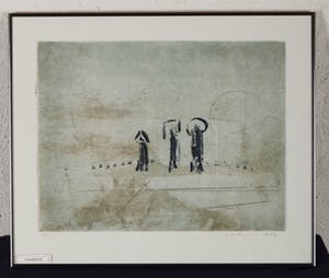 Jan Montyn - Trois signes - 1986 - kleurenets op papier kopen? Bied vanaf 20!