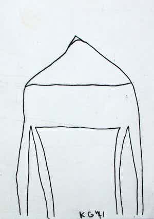 Klaas Gubbels - tekening: tafel - 1971 verkocht voor € 50!