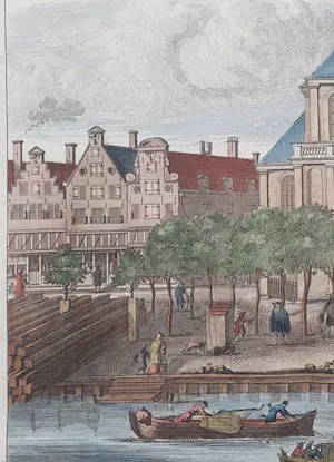 Isaac Tirion - Amsterdam Oosterkerk Oude Gravure Stadsgezicht 1760 kopen? Bied vanaf 50!