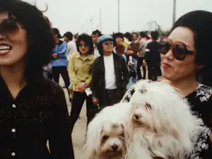 Henk Schiffmacher - Gesigneerde foto op dibond “Vrouw met Honden” + gesigneerd fotoboek kopen? Bied vanaf 150!