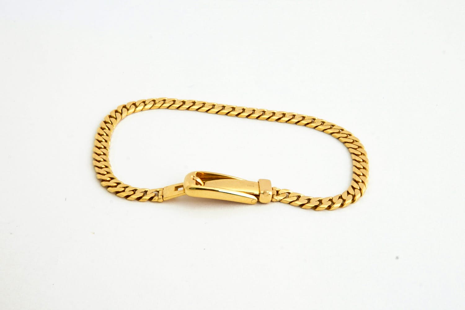 104- LEUK! 18 krt geel-gouden gourmette armband met gesp-sluiting- klein model kopen? Bied vanaf 340!
