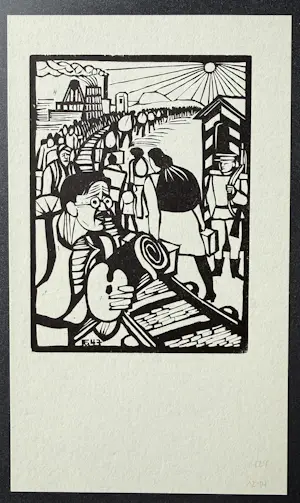 Conrad Felixmüller - "Im Juni" - Ich gehe schwarz über die Grenze. Original- Holzschnitt 1947 kopen? Bied vanaf 50!