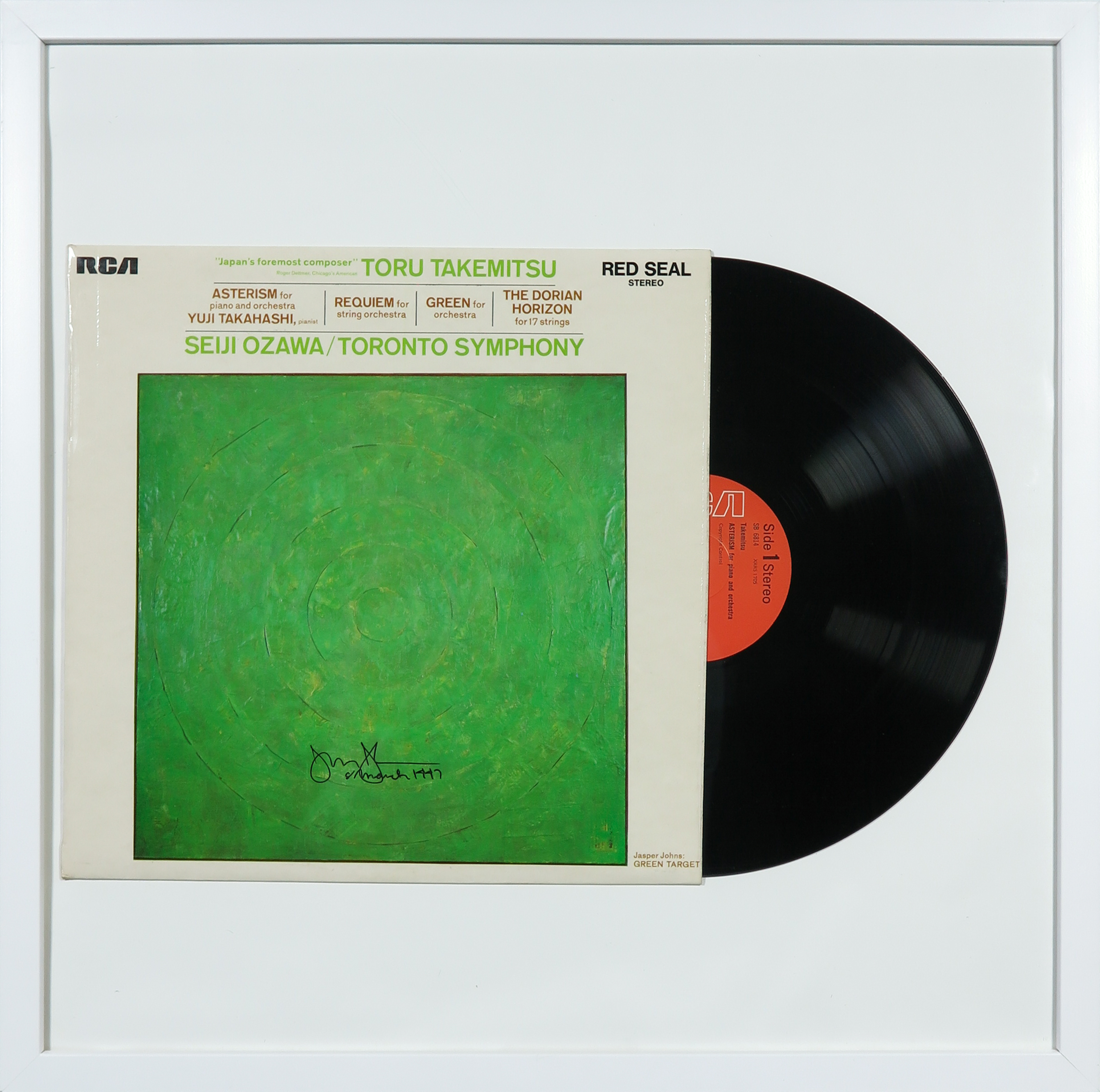 Jasper Johns - Gesigneerde LP-hoes, Toru Takemitsu en het Toronto Symphony - Ingelijst kopen? Bied vanaf 1!