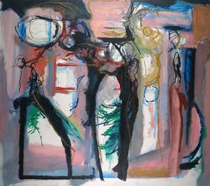 Han Sterk - Olieverf op paneel, Z.T. Abstracte compositie - Ingelijst (Zeer groot) kopen? Bied vanaf 100!