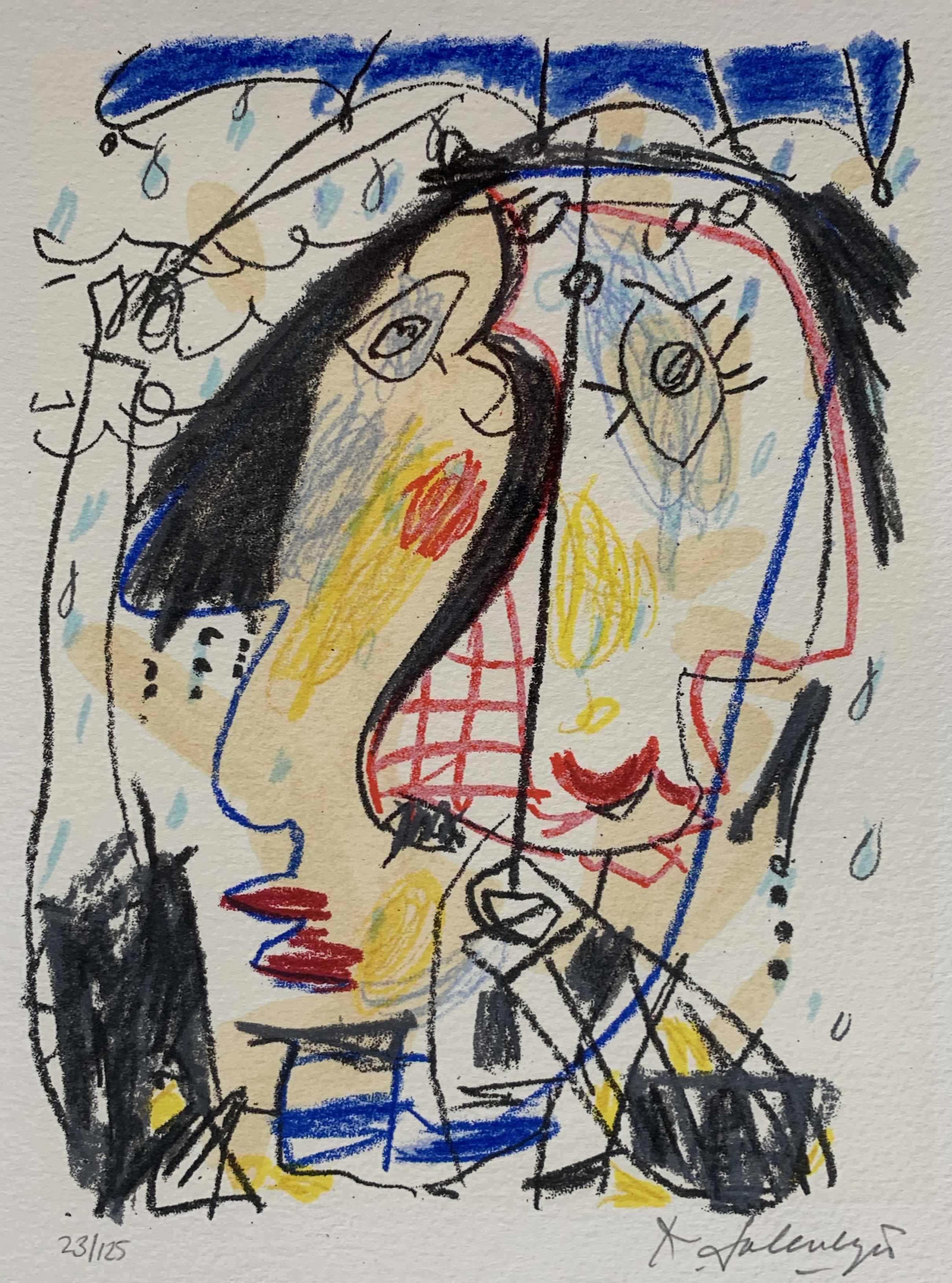 Kees Salentijn - kleurenzeefdruk - 'Picasso double face' (INGELIJST) kopen? Bied vanaf 99!