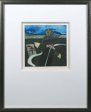 Michel van Overbeeke - Kleurenets met bladgoud, Always away I - Ingelijst kopen? Bied vanaf 20!