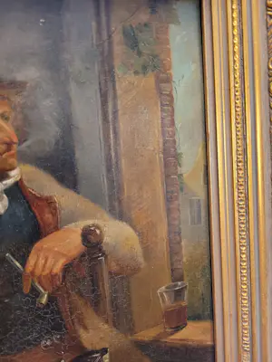 Henricus Engelbertus Reijntjens - Een pijprokende man bij een venster kopen? Bied vanaf 480!