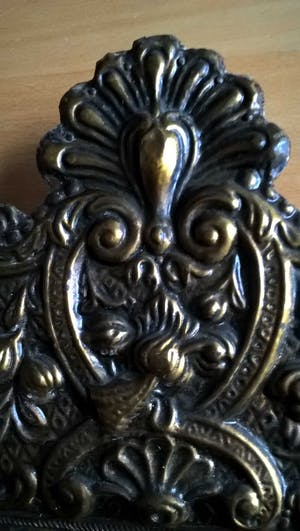 Curiosa - Latoenkoperen Spiegel / Stoffer en Blik - Hout, Koper kopen? Bied vanaf 1!