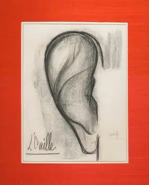 Bernard Buffet - Houtskool op papier, L'Oreille kaufen? Bieten Sie von 1000!
