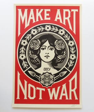 Buy Shepard Fairey - Make Art, Not War? Bid from 1!