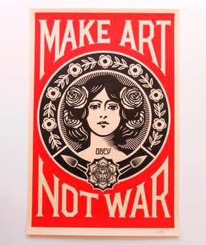 Shepard Fairey - Make Art, Not War verkocht voor € 1!