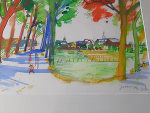 Guus van Eck - Gouache, Stevensweert. kopen? Bied vanaf 225!