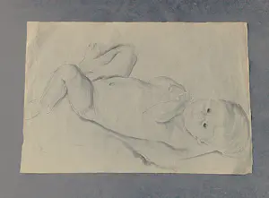 Jan Sluijters (jr.) - in 1941 gemaakte potloodtekening - pasgeboren baby - kerstmis 1941 kopen? Bied vanaf 31!