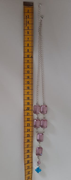 Curiosa - Zilveren ketting 925 met kunziet en topaaz Swarovsky kopen? Bied vanaf 20!